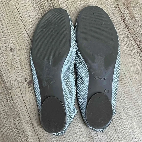 Vionic Alexa Lizard Gray Snake Print Round Toe Ballet Flats Shoes Size US 9.5 - Picture 14 of 16